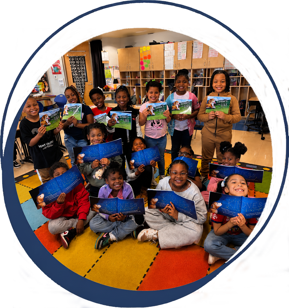 Children holding kindness books
